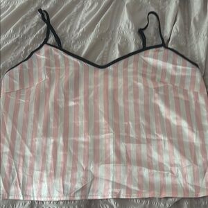 SHEIN Pink and White Striped Pajama Top